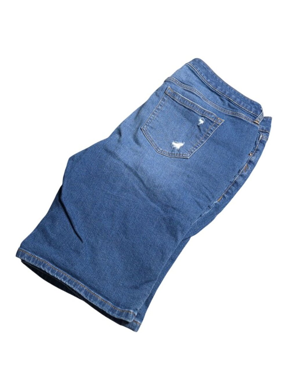 Torrid Womens Mid-Rise Bermuda Distressed Jean Shorts 18 Blue Vintage Stretch